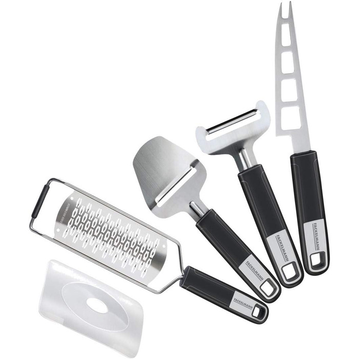 Набір для нарізання сиру, 4 предмети,  сріблястий/чорний Sense Fackelmann