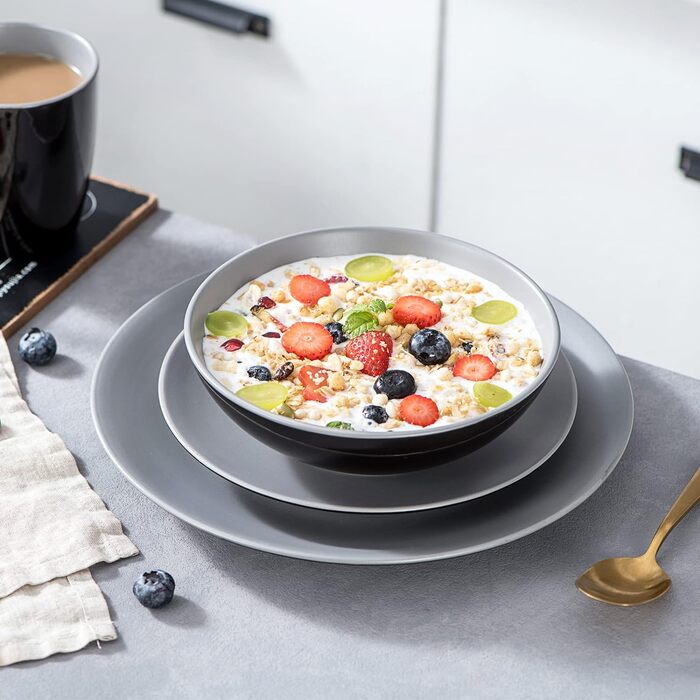 Столовий сервіз на 12 персон, 48 предметів, світло-сірий Lento Vancasso