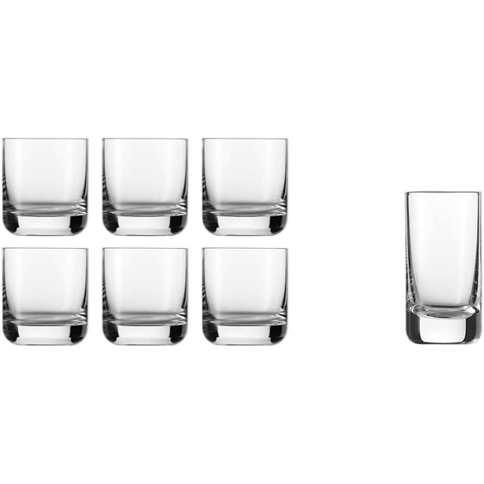 Пивний кухоль SCHOTT ZWIESEL Convention 0,2 л (набір з 6 шт. ), прямолінійний пивний келих для пільзнера, кришталеві келихи з тритану, які можна мити в посудомийній машині, Зроблено в Німеччині (артикул 175500) (Келих для віскі - 0,285 л, Комплект з чарко