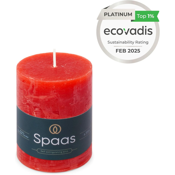 Свічка Spaas Rustic Pillar 70/95 мм 35 шт. - світло-рожева (червона)