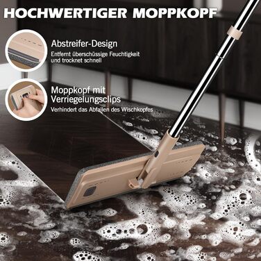 Набір швабри з відром 140 см коричневий MASTERTOP