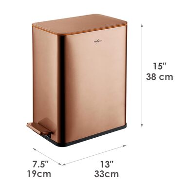 Сміттєвий бак з нержавіючої сталі 10 л мідний RED FACTOR