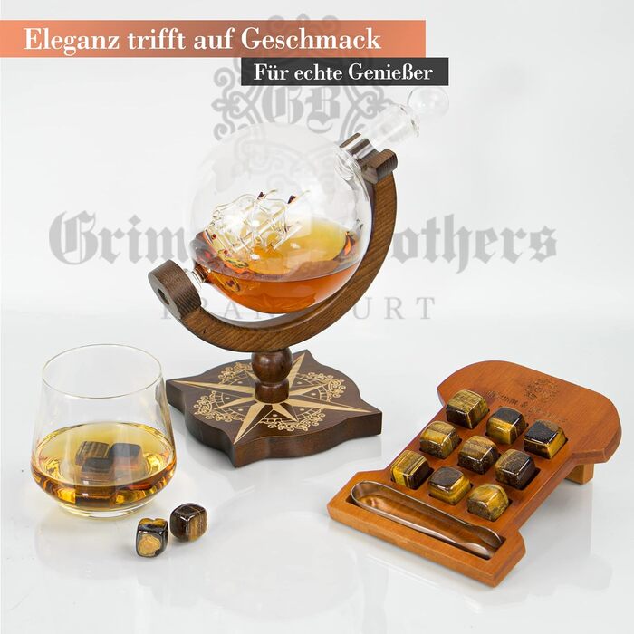 Набір каменів для віскі 9 каменів тигрового ока Grimm & Brothers FRANKFURT