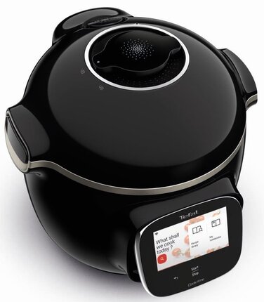 Tefal Мультиварка скороварка Cook4me Touch, 1600Вт, чаша-6л, сенсорне керування, 13 програм, управл. смартф., метал, пластик, чорний