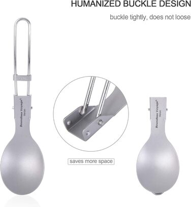 Титановая складная ложка Spork Вилка Набор На открытом воздухе Посуда для кемпинга Титановые столовые приборы Ланч-бокс Набор столовых приборов и столовые приборы для путешествий Ti1026T (складная ложка )