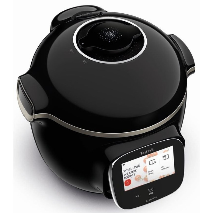 Tefal Мультиварка скороварка Cook4me Touch, 1600Вт, чаша-6л, сенсорне керування, 13 програм, управл. смартф., метал, пластик, чорний