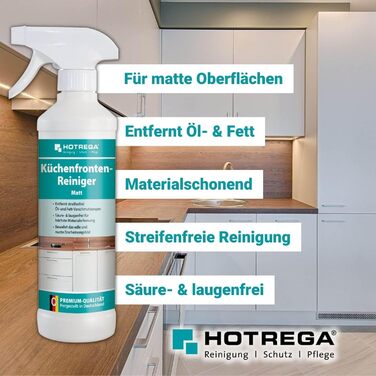 Засіб для чищення матових кухонних поверхонь 500 мл з серветкою з мікрофібри HOTREGA