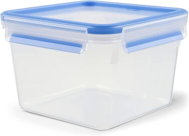 Набір контейнерів для зберігання продуктів EMSA Clip & Close, прямокутні, 5 x 0,8 л, коробки для зберігання, 100 герметичні, придатні для миття в посудомийній машині, морозильної камери та мікрохвильової печі, прозорі, сині, зроблені в Німеччині, N10307 (