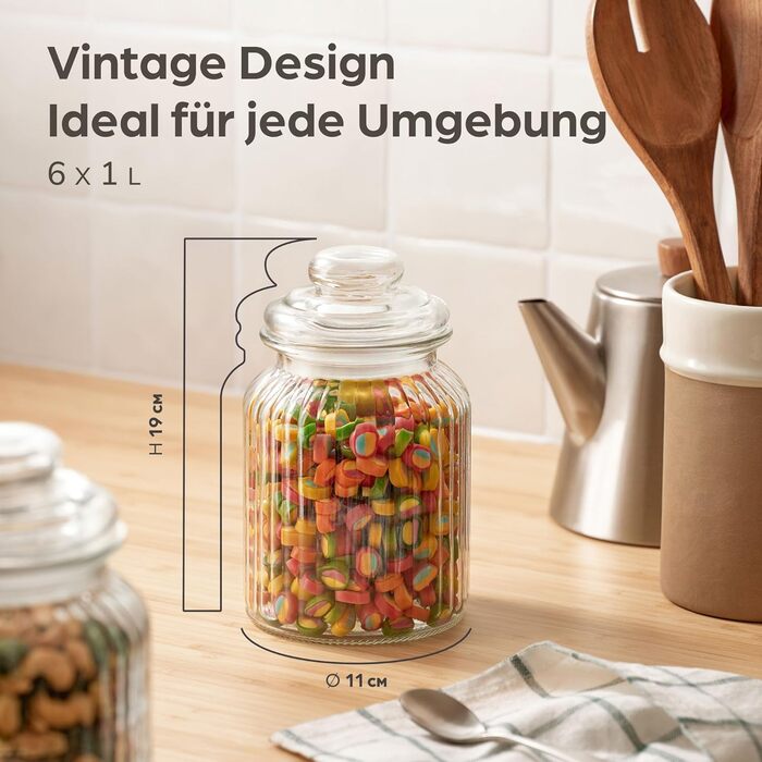 Банка для конфет с крышкой 1 л Praknu