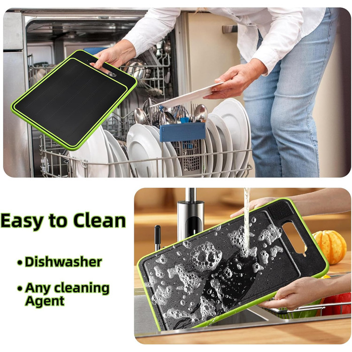 Доска для размораживания и нарезки 31 x 21 см, черный/зеленый UptVin