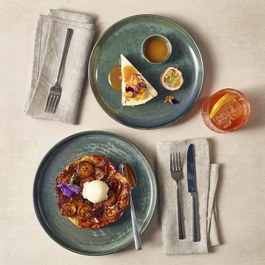 Тарілка 24 см, зелена, Terra Porcelain Aqua Green, GenWare