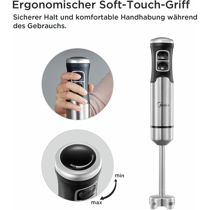 Блендер 4 в 1 погружной электрический 1000 Вт Midea