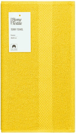 Рушник махровий Ardesto Essence 30х50см, 100% бавовна, жовтий