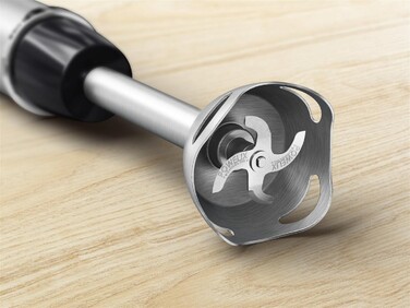 Tefal Блендер заглибний Quickchef+ 1000Вт, 2в1, чаша-800мл, чопер-500мл, турборежим, сріблясто-чорний