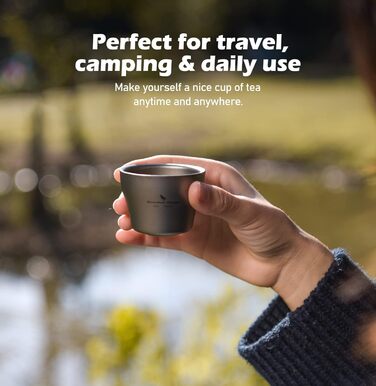 Титановая кофейная кружка с двойными стенками, легкий чайник с фильтром, посуда для кемпинга (Ti3121d-400 мл 45 мл, 3 чашки)