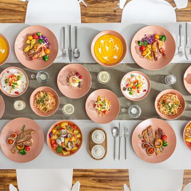 Столовий сервіз з керамограніту, комбінований сервіз vancasso з 32 предметів Карст з фаянсу, набір посуду у вінтажному вигляді для 4-12 осіб (Sabine-tc, посуд для 4 осіб)