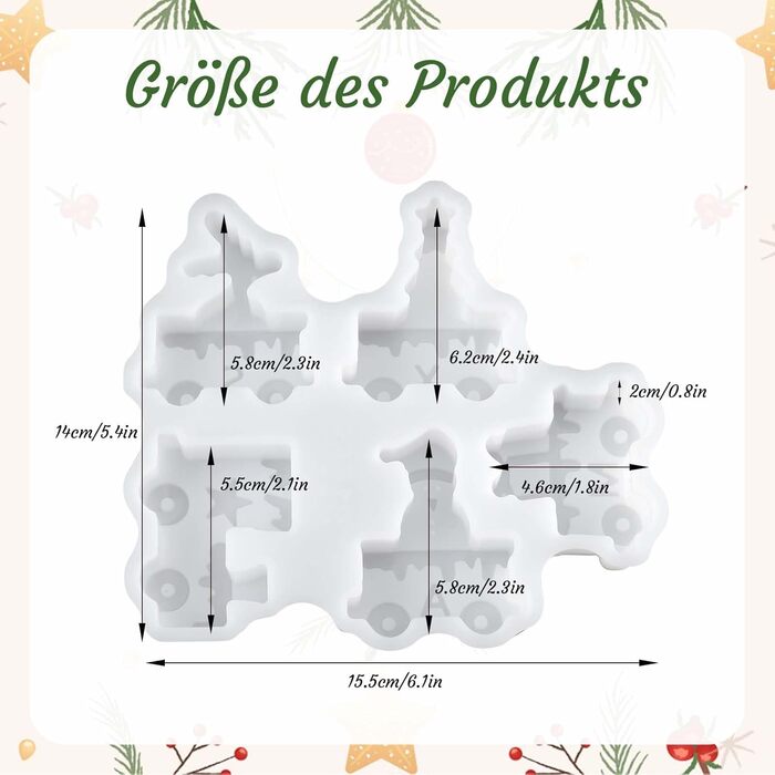 И силіконова форма ялинка ялинка форми для лиття силіконова гіпсова форма для лиття свічок форми для лиття різдвяні силіконові форми ялинка своїми руками (W), 3 шт.