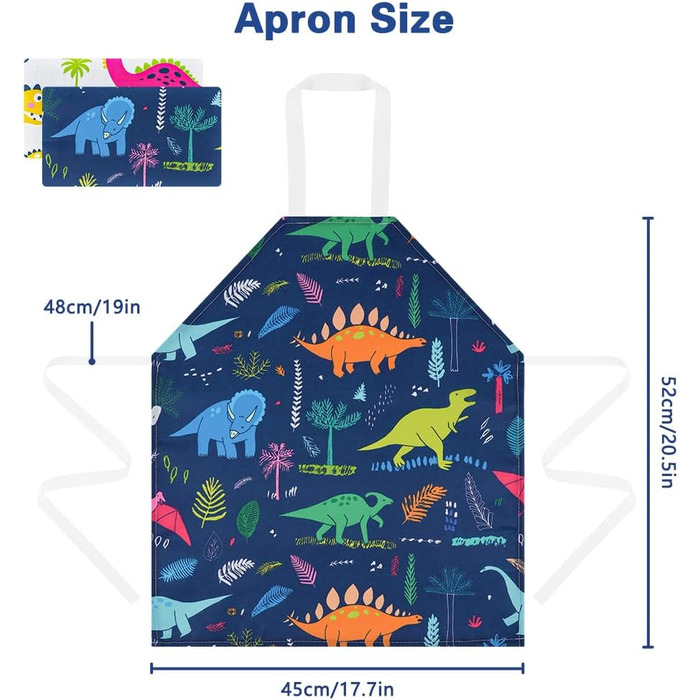 Набір дитячих фартухів 2 шт 45 х 52 см динозавр HOTUT
