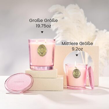 Ароматна свічка M&SENSE Лісова хатина, ароматичні свічки у склянці, натуральна соєва свічка, час горіння 55 годин, подарункові свічки для жінок та чоловіків, подарункова свічка (жасминовий гірлянда, 260 г)