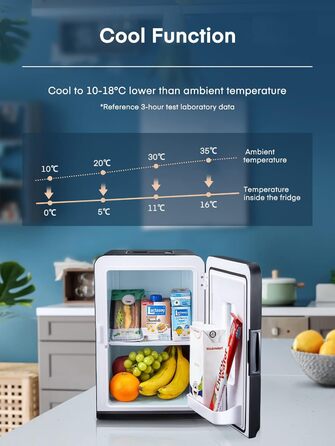 Міні-холодильник з функцією охолодження 15 л чорний FOHERE