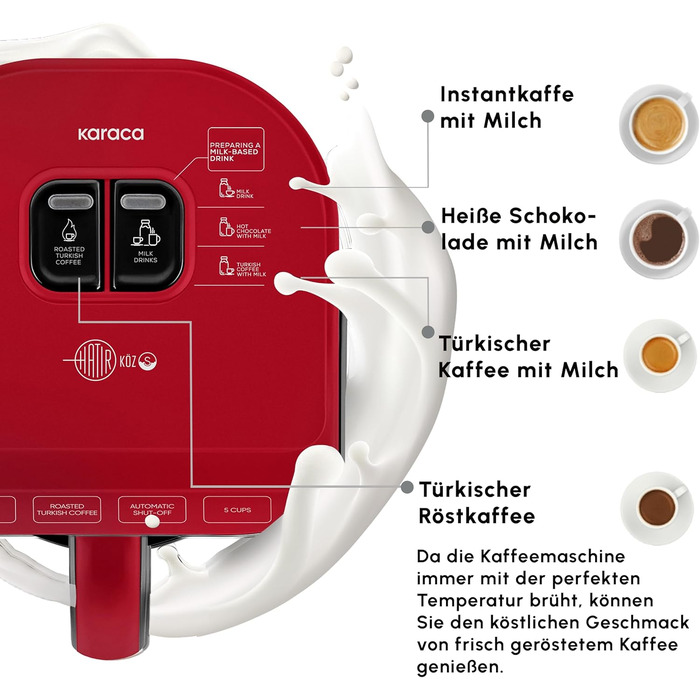 Кавоварка на 5 чашок, 535 Вт, червона Hatır Köz Karaca