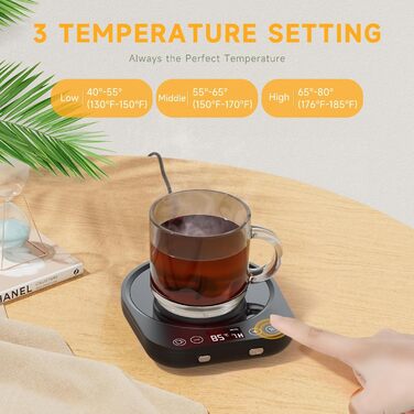 Електричний підігрівач для чашок 36 Вт, чорний BTOYM