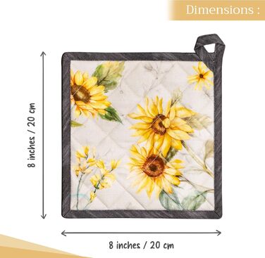 Рукавички для духовки Maison d&39 Hermine, підставки для каструль, 100 бавовна, термостійкі кухонні рукавички, рукавички для духовки (19 см x 33 см) та підставки для каструль (20 см x 20 см) для приготування їжі, Morzine - Рукавички для духовки на День по