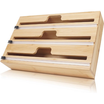 Диспенсер для рулонів фольги 30,7 см потрійний, бамбук DOSYEN