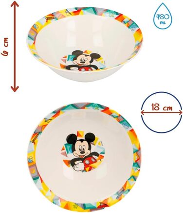Набір дитячого посуду "Міккі Маус", 3 предмети CARTOON