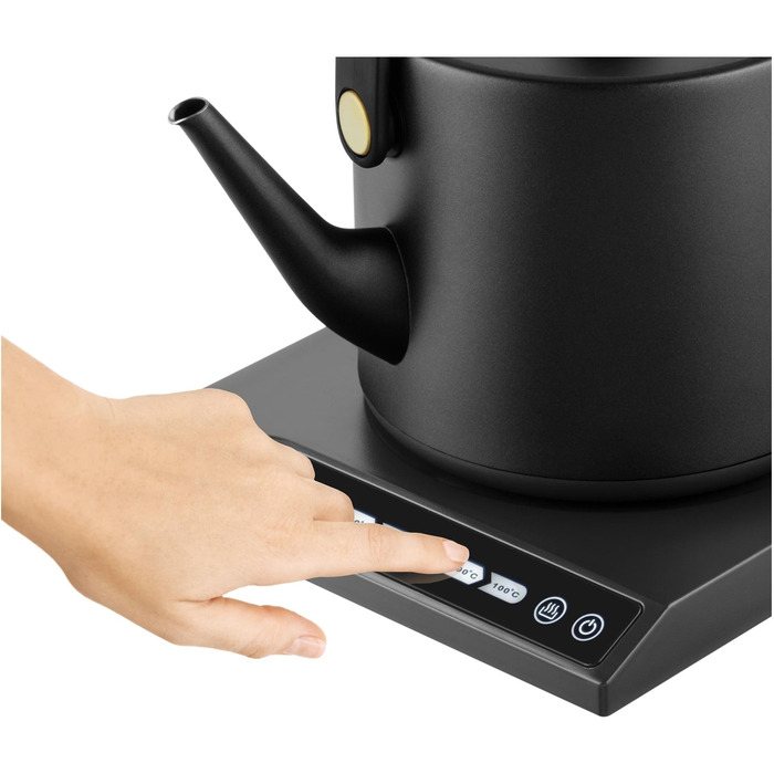 CATLER Электрочайник 0.6л, Strix, заварник, нерж. сталь, поддержание температуры, смысл. руковод., черный