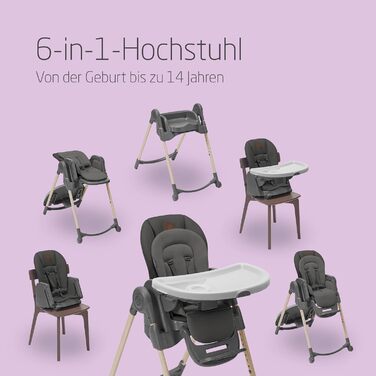 Дитячий стільчик для годування від 0 до 14 чорно-сірий Minla Maxi-Cosi