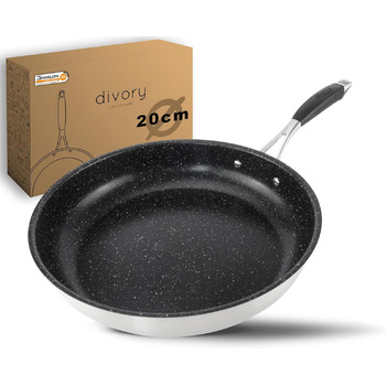 Сковорода з нержавіючої сталі 20 см з покриттям, чорна Ultime DIVORY