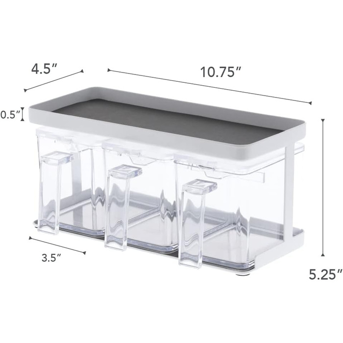 Коробка для приправ X3 і стійка - Вежа - біла