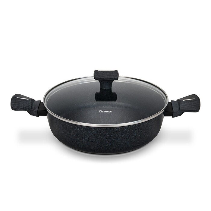 Сотейник Fissman зі скляною кришкою FERRO 26x7,5 см 3,49 л алюміній з антипригарним покриттям (14526)