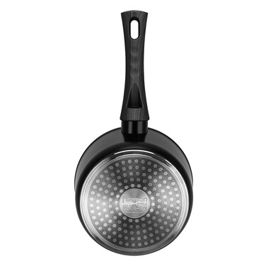 Ковш Fissman 16x8 см/1,39 л ANGELA со стеклянной крышкой алюминий с антипригарным покрытием (14604)