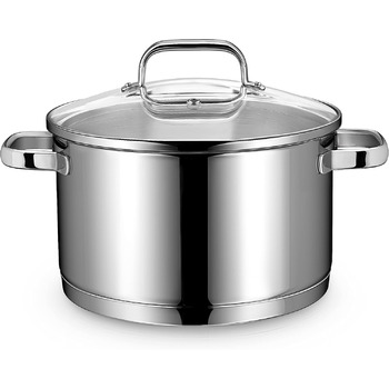 Маленька каструля Linnuo для індукції 16 см зі скляною кришкою, маленька каструля об&39ємом 1,5 л з нержавіючої сталі 18/10, ручка не нагрівається, коване дно для всіх плит, міні-каструля, каструля для молока для індукції, каструля (24 см 6,0 л)