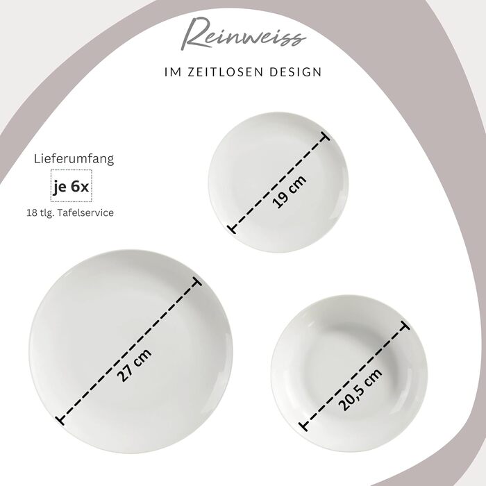 Тарілка для пасти New Port на 4 предмети, набір тарілок для пасти на 4 особи, порцелянова миска для пасти, глибока тарілка, яку можна мити в посудомийній машині, багатофункціональна миска біла 370 мл ПРЕМІУМ КОЛЕКЦІЯ (комбінований набір з 24 предметів)