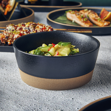 Салатник 720 мл, 15.5 см, чорний, Kava Black Stoneware, GenWare