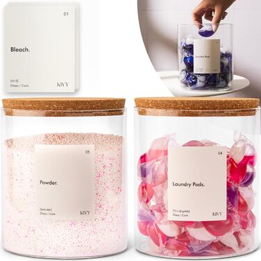 Дозатор для стирального порошка 2000 мл, набор 2 предмета, KIVY