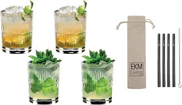 Набор бокалов для смешивания рома, 4 шт., прозрачный (набор из 4 шт. Черный), 5515/52S5