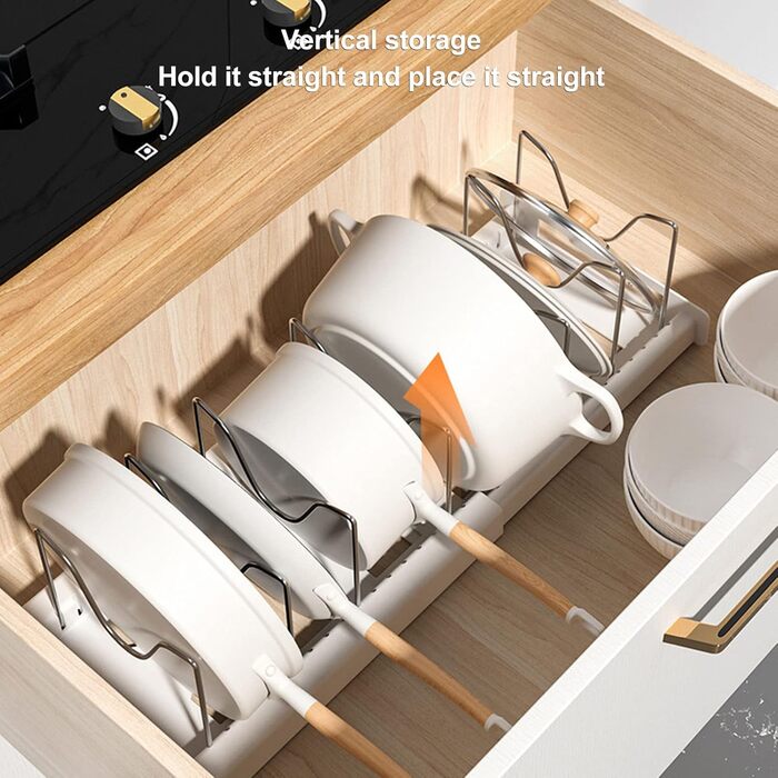 Підставка для посуду розсувна, 6 відділень, білий ZLXHDL