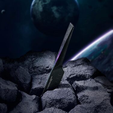 Дюймов Santoku Knife Кухонный нож Острый нож для мяса Профессионально выкованный из импортной высокоуглеродистой нержавеющей стали с красивым магнитным держателем для ножей - Метеорит Нож Santoku Meteorite Style, 7