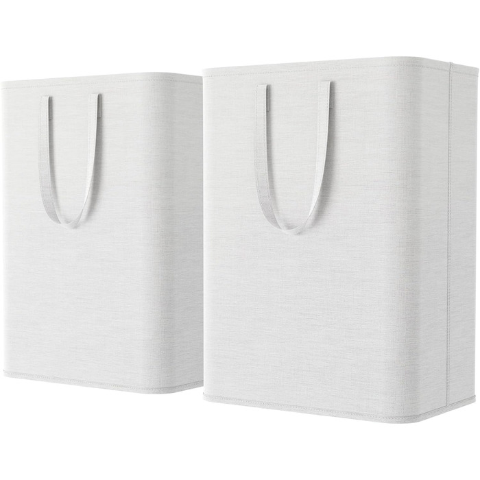 Кошик для білизни Lifewit з 2 предметів 80 л Мішок для білизни, Ящик для білизни Контейнер для білизни Збірник білизни Комод для білизни Кошики для білизни для квартири, гуртожитку, каравану Пральня, білий 2 x 80 л