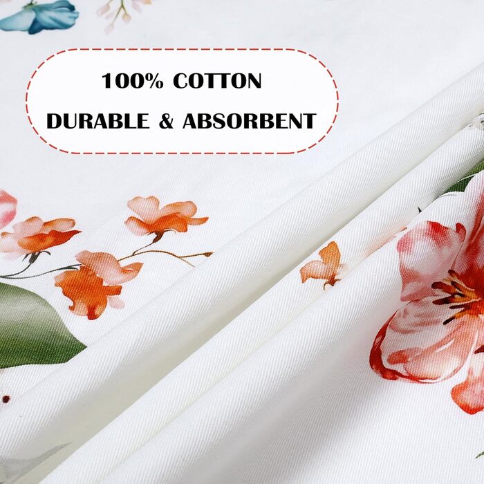 Кухонні рушники, бавовна, 4 упаковки, кухонні рушники, 100 бавовна. Осінній набір кухонних рушників. Універсальний високоякісний набір кухонних рушників для сушіння. Рушники для кухонних рушників 50 x 70 см (різнокольорові квіти)