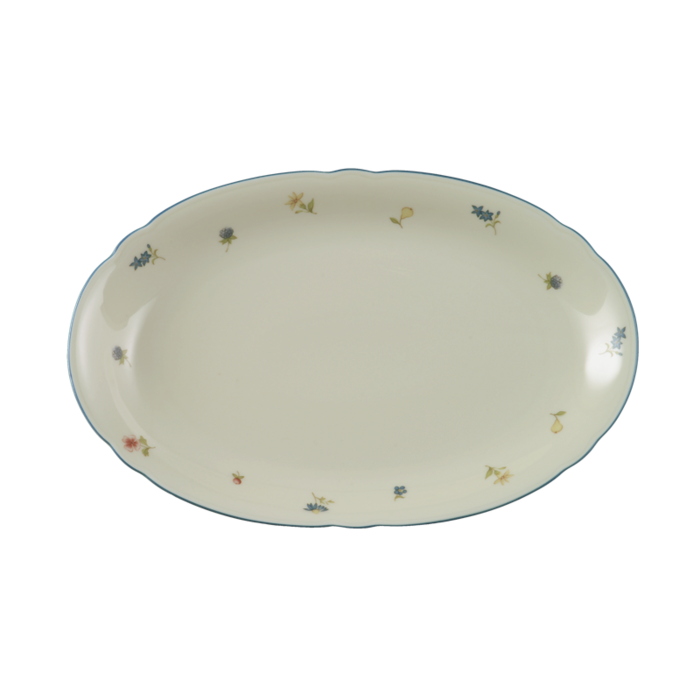 Блюдо овальне 28 см Streublume blauer Rand Marie-Luise Seltmann