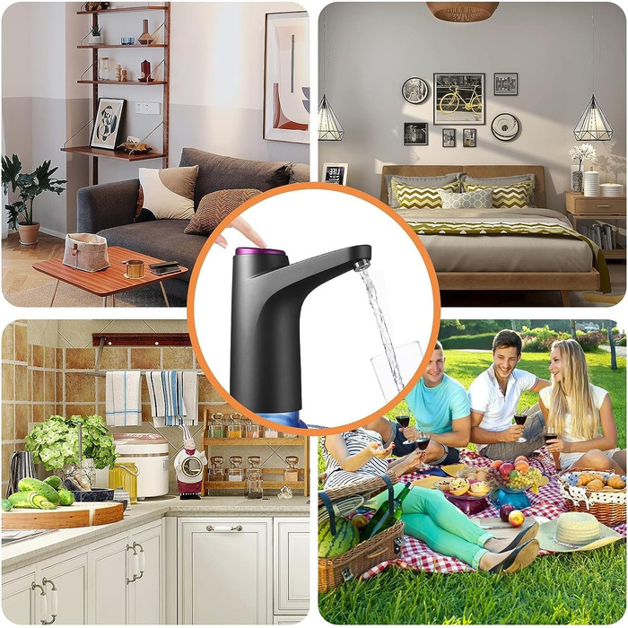 Насос для пляшок з водою на 5 галонів 4 Вт чорний ZHITING