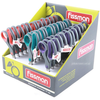 Кухонні ножиці Fissman 17 см в асортименті 36 шт. у промо-коробці ціна за шт (7712)