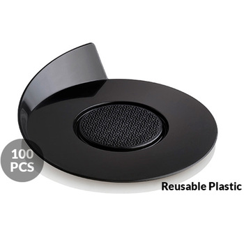 SET 100 BLACK TRAYS - ROUND ø86 MM Набір підставок під десерти 100 шт. ø86 мм