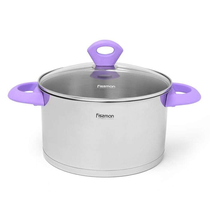 Каструля зі скляною кришкою Fissman MIRABELLE 24x13,5 см на 6,1 л (5407)