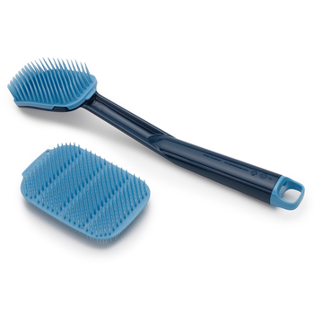 Щітка з ручкою і скрубер, 2 предмета, синя CleanTech Joseph Joseph